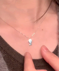 Cute Playful Little Fish Minimalist Necklace â€“ 2025 Korean Style Clavicle Chain for High-End Fashion Lovers