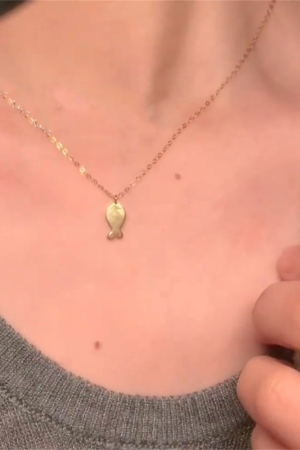 Cute Playful Little Fish Minimalist Necklace â€“ 2025 Korean Style Clavicle Chain for High-End Fashion Lovers