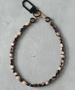 Cute Retro Two-Color Natural Smiley Face Mobile Phone Chain Pendant, Minimalist Anti-Lost Wrist Strap, National Style Accessory