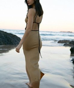 Cute Simple Outfits, Y2k Woman - Cut Out Bodycon Maxi Dress