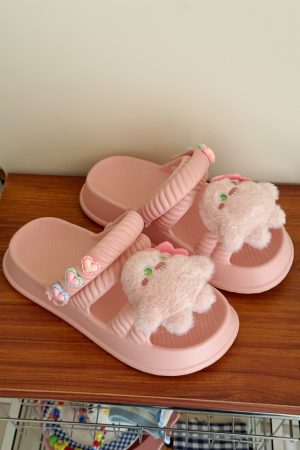 Cute Thick-Soled Slippers for Women - 2025 Summer Non-Slip Beach Sandals, Two-Way Wear, Trendy Casual Footwear