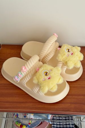 Cute Thick-Soled Slippers for Women - 2025 Summer Non-Slip Beach Sandals, Two-Way Wear, Trendy Casual Footwear