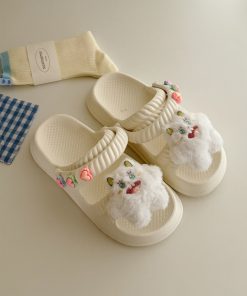 Cute Thick-Soled Slippers for Women - 2025 Summer Non-Slip Beach Sandals, Two-Way Wear, Trendy Casual Footwear