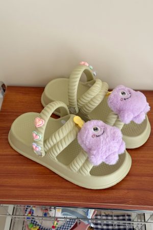 Cute Thick-Soled Slippers for Women - 2025 Summer Non-Slip Beach Sandals, Two-Way Wear, Trendy Casual Footwear