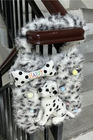 Cute Y2K Fluffy Leopard Print Single Shoulder Tote Bag for Women â€“ Autumn Winter Plush Commuting Style