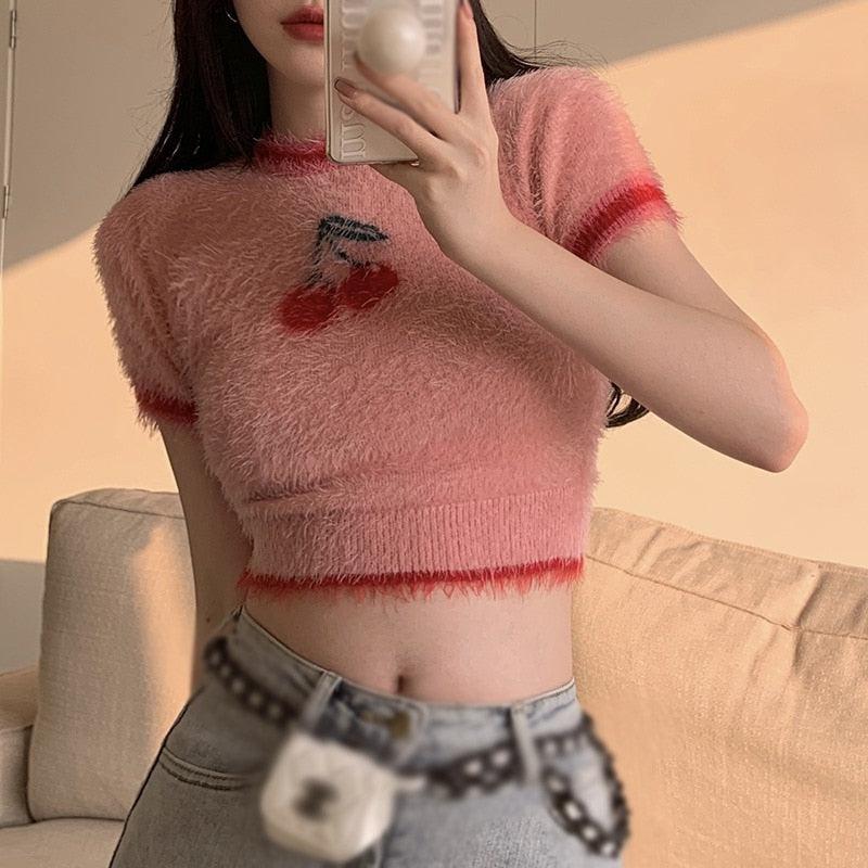 Dark Academia Fancy Dress, Academia Outfit Inspiration - Cherry Crop Sweater Dark Academia Fancy Dress, Academia Outfit Inspiration - Cherry Crop Sweater