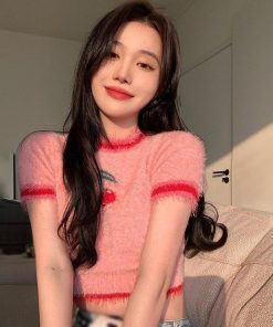 Dark Academia Fancy Dress, Academia Outfit Inspiration - Cherry Crop Sweater