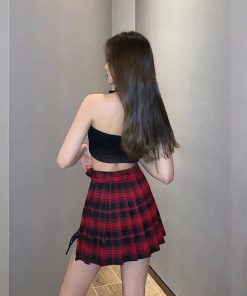 Dark Academia Fancy Dress, Dark Academia Costume - Grunge Plaid Mini Skort