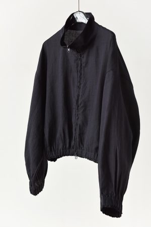Dark Blue 100% Ramie Stand Collar Long Sleeve Short Jacket for Commuting - Early Autumn Fashion, Casual Chic Outerwear