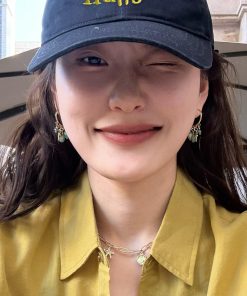 Dark Blue Embroidered Baseball Cap - Korean Style, Minimalist Duckbill Hat for Big Head Circumference, Versatile Student Couple Accessory