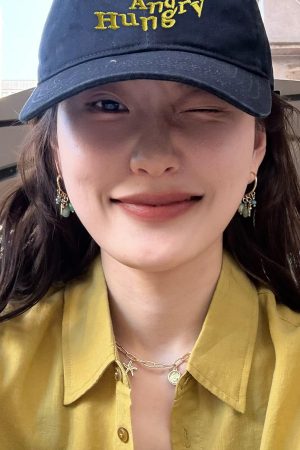 Dark Blue Embroidered Baseball Cap - Korean Style, Minimalist Duckbill Hat for Big Head Circumference, Versatile Student Couple Accessory
