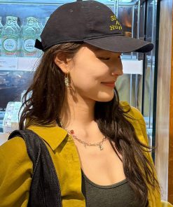 Dark Blue Embroidered Baseball Cap - Korean Style, Minimalist Duckbill Hat for Big Head Circumference, Versatile Student Couple Accessory