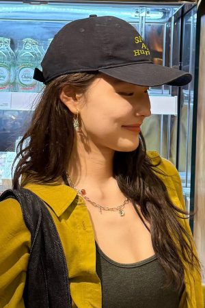 Dark Blue Embroidered Baseball Cap - Korean Style, Minimalist Duckbill Hat for Big Head Circumference, Versatile Student Couple Accessory