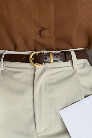 Dark Feminine Aesthetic Casual, Girl Dressing Style - Skinny Belt