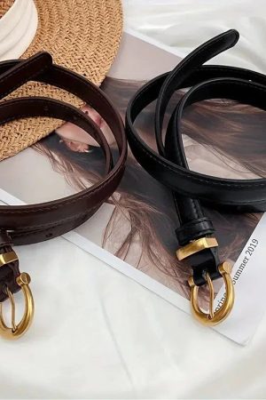 Dark Feminine Aesthetic Casual, Girl Dressing Style - Skinny Belt