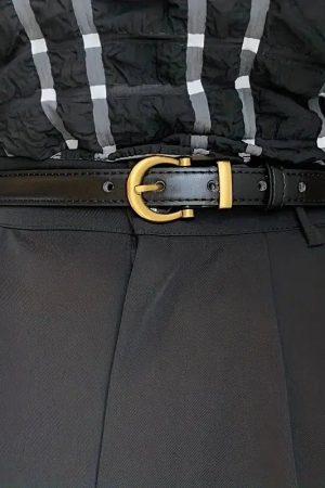 Dark Feminine Aesthetic Casual, Girl Dressing Style - Skinny Belt