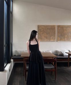 Dark Floral Jacquard Halter Top - Irregular Design with Waist Cinching, Boho Chic Rattan Style, Perfect for Summer Outfits