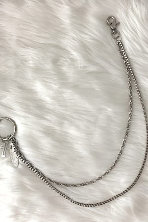 Dark Functional Double-Layer Waist Chain - Edgy 90s-Inspired Matching Accessory for a Unique Look