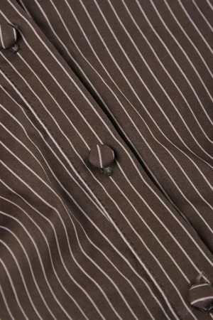 Dark Outfits Girl, Mini Dress With Jeans Outfit - Striped Button Down Shirt