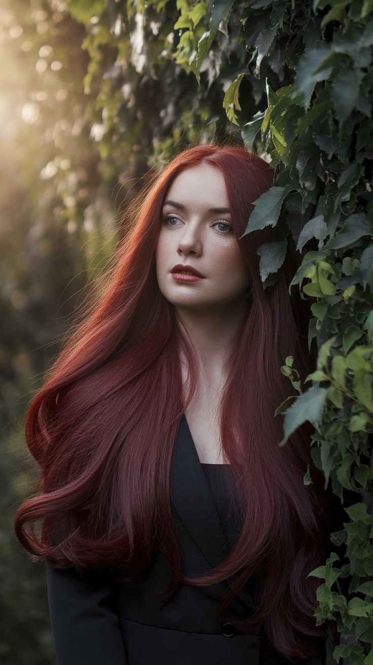Dark Cherry Red Hair Color: Bold and Beautiful outfit idea