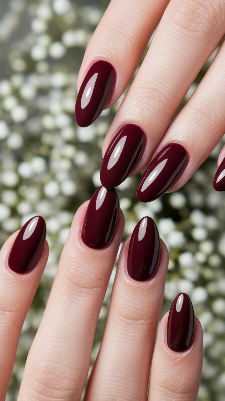 Dark Cherry Red Nails Almond: A Chic Choice outfit idea