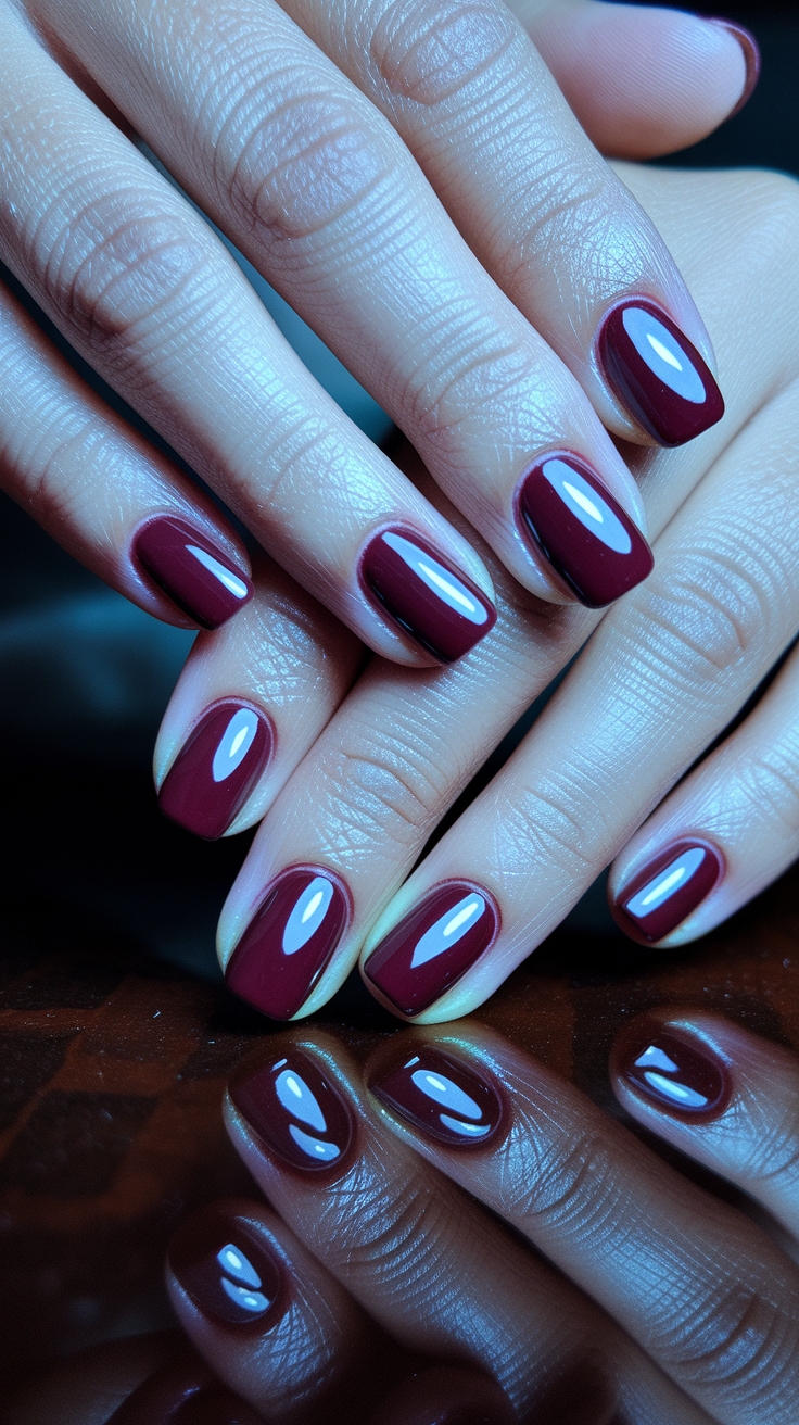 Dark Cherry Red Nails Square: Bold and Beautiful outfit idea