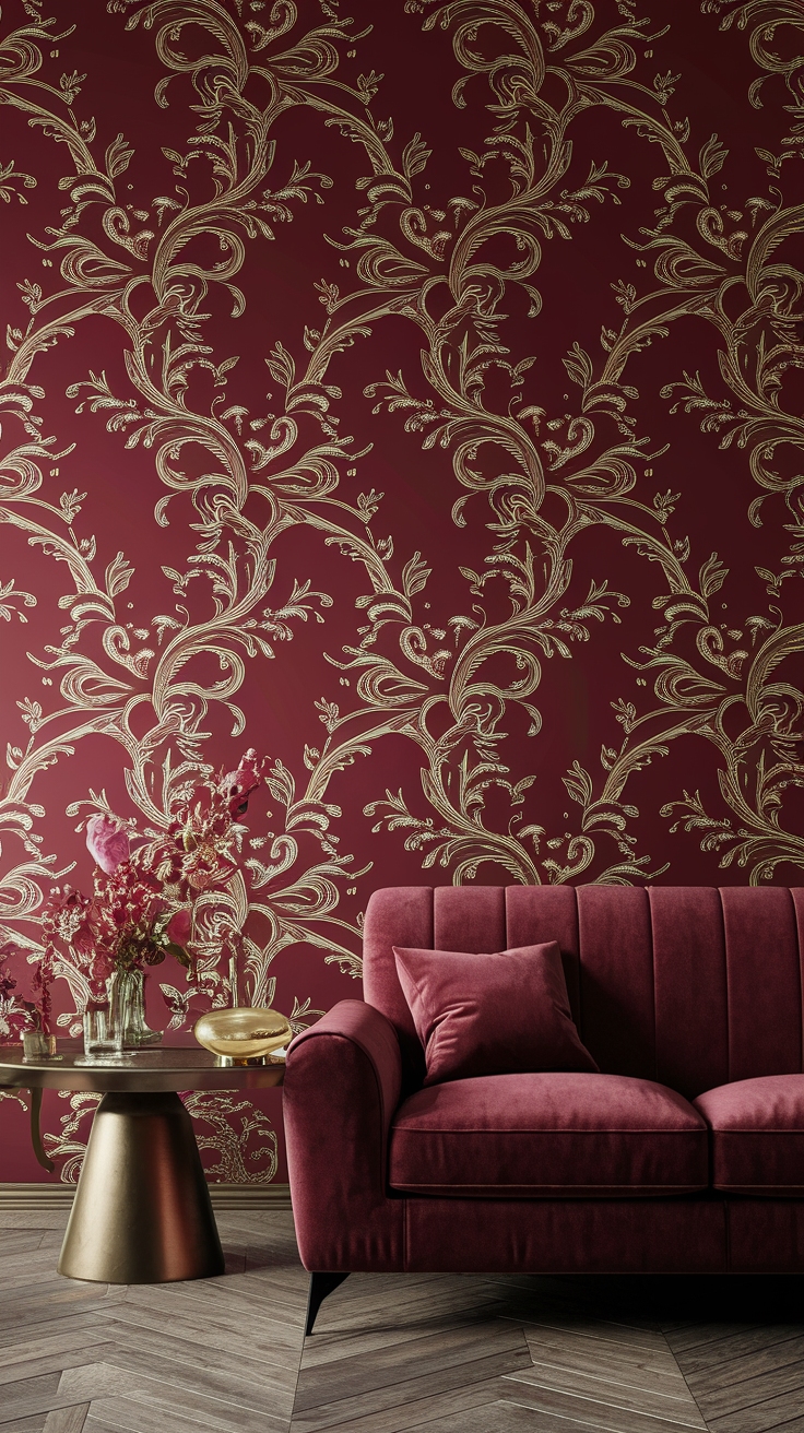 Inspiring Dark Cherry Red Wallpaper for Your Space outfit idea