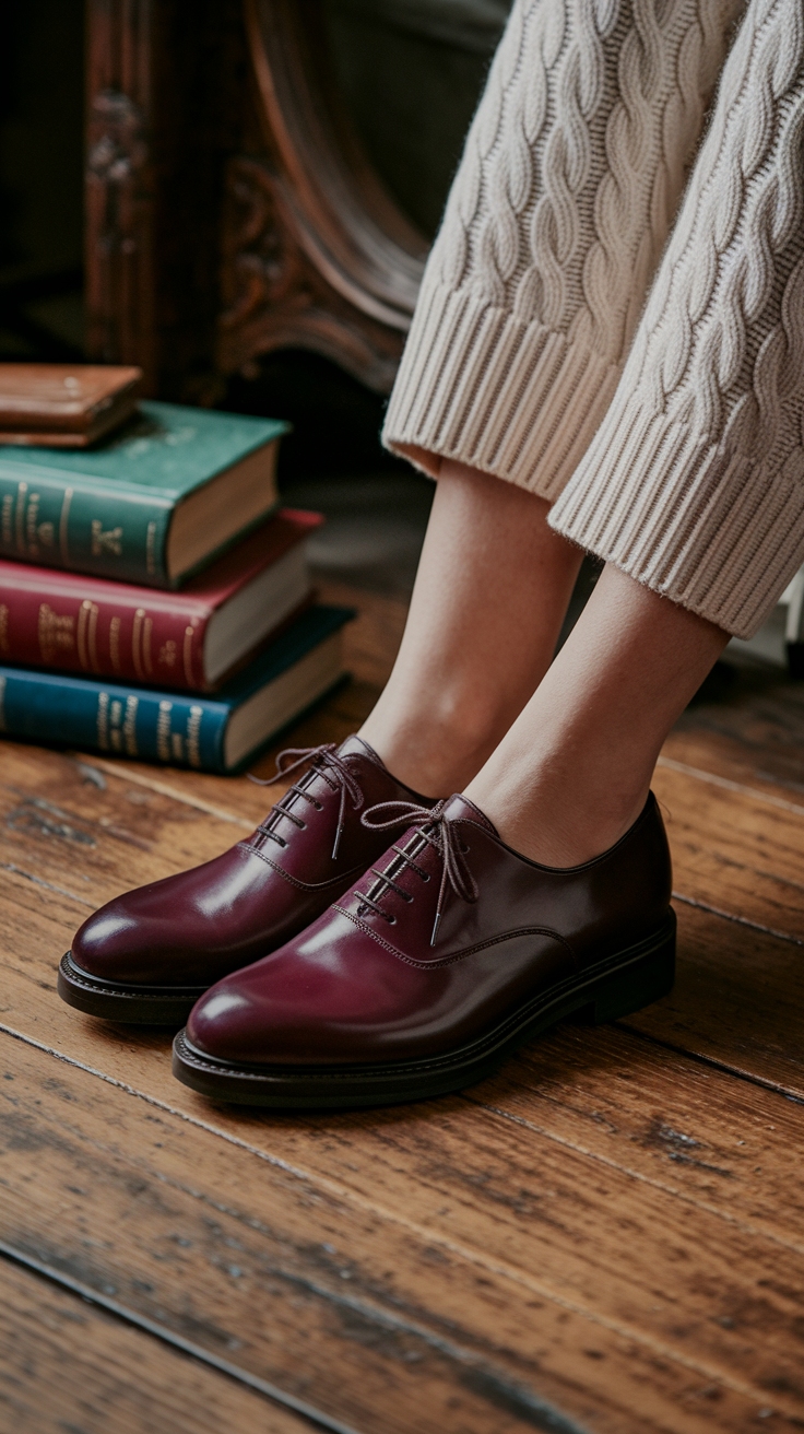 Dark Red Shoes: Elevate Your Style with Rich Hues outfit idea