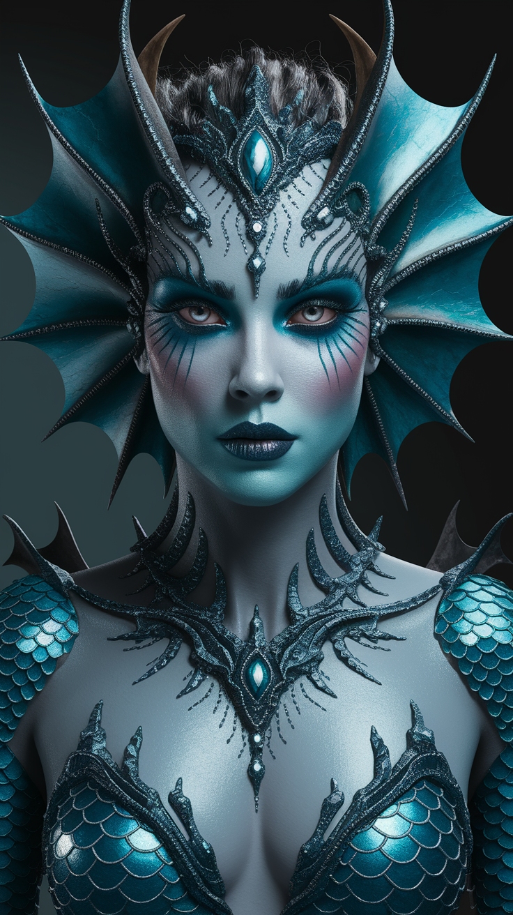 Dark Siren Makeup: Transform into a Glamorous Sea Creature outfit idea