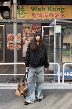 Deconstructed American Vintage Hooded Jacket for Women - Short High Street Style, Spring & Autumn Fashion Top