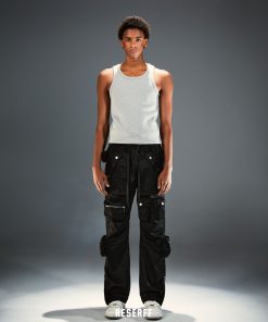 Deconstructed Tactical Multi-Pocket Drawstring Work Pants - Functional Micro-Stretch Loose Fit for Urban Style