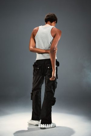 Deconstructed Tactical Multi-Pocket Drawstring Work Pants - Functional Micro-Stretch Loose Fit for Urban Style