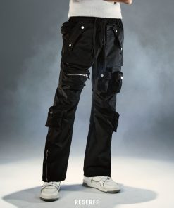 Deconstructed Tactical Multi-Pocket Drawstring Work Pants - Functional Micro-Stretch Loose Fit for Urban Style