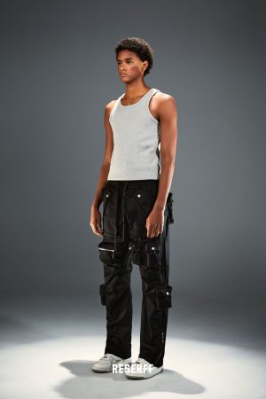 Deconstructed Tactical Multi-Pocket Drawstring Work Pants - Functional Micro-Stretch Loose Fit for Urban Style