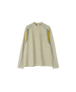 Decorative Striped Long Sleeve T-Shirt for Autumn/Winter - Crew Neck, Small Fit, 90s Inspired, Unique Roaring Beast Design