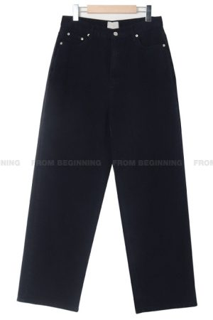 Deep Blue Spot Vintage Loose Wide Leg Cotton Pants in Soft Peach Pink & Baby Blue â€“ Y2K Korean Style Fashion