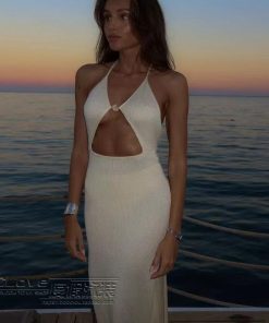 Deep V Backless Beach Skirt - Hollow-Out Swimsuit Cover-Up for Vacation, Sun Protection, and Stylish Bikini Layering