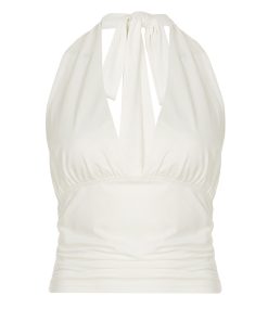 Deep V-Neck Halter Tie Waist Backless Top for Women - Trendy Street Style Fashion in Sexy Foreign Trade Design