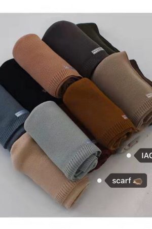 Deep Winter Color Scheme Solid Small Label Scarf - 12 Colors, Korean Style Fashion Accessory