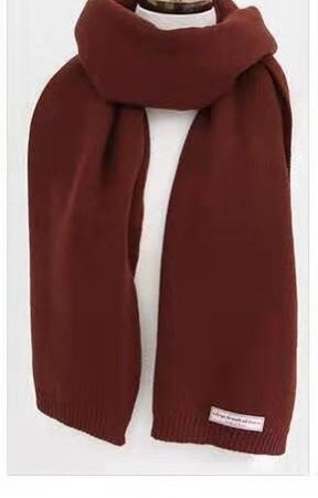 Deep Winter Color Scheme Solid Small Label Scarf - 12 Colors, Korean Style Fashion Accessory