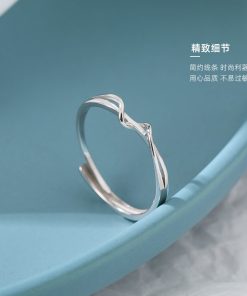 Delicate Adjustable Open Finger Ring, Minimalist Aesthetic Design, Trendy Ins-Style Jewelry for Students