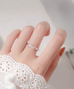Delicate Adjustable Open Finger Ring, Minimalist Aesthetic Design, Trendy Ins-Style Jewelry for Students