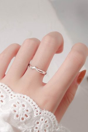Delicate Adjustable Open Finger Ring, Minimalist Aesthetic Design, Trendy Ins-Style Jewelry for Students