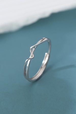 Delicate Adjustable Open Finger Ring, Minimalist Aesthetic Design, Trendy Ins-Style Jewelry for Students