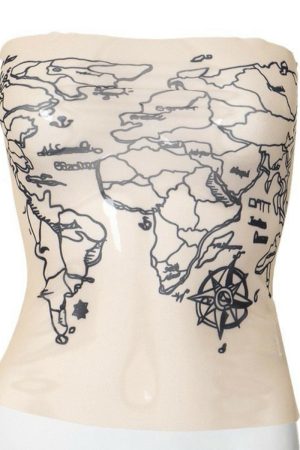 Desert Wasteland Skin Color Mesh Abstract Print Camisole Women's Tank Top - Spicy Girl Style, Trendy Y2K Fashion