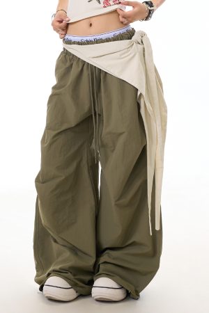 Detachable Belt Cargo Pants for Women - Trendy Pleated Loose Wide-Leg Workwear Style, Casual American-Style Fashion