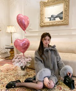 Detachable Fox Fur Reversible Wool Coat for Women - Luxury Autumn Winter Overcoat, Rich Girl Style