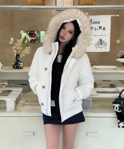 Detachable Fur Collar Hooded Thick Warm Coat Winter Down Jacket for Women - Polo Collar Base Three-Piece Set