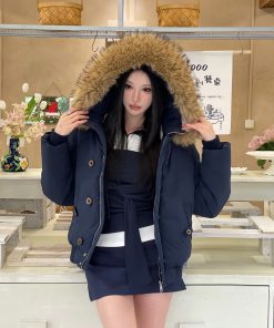 Detachable Fur Collar Hooded Thick Warm Coat Winter Down Jacket for Women - Polo Collar Base Three-Piece Set