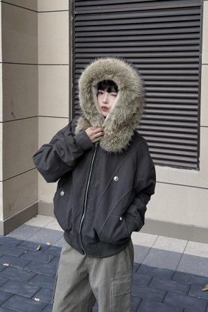 Detachable Fur Collar Winter Coat for Women - Thick Cotton Jacket with Hood, Trendy Mountain Style Outerwear